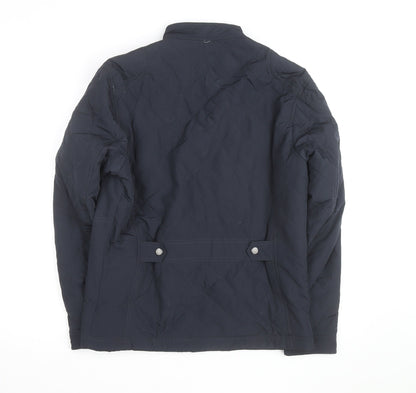 London Fog Men's Blue Quilted Mid-Length Jacket Size S