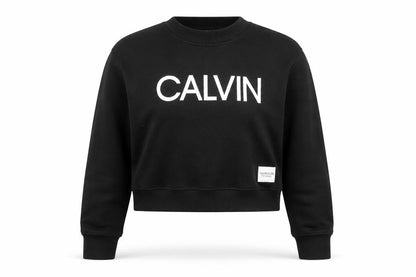 Calvin Klein Women’s Black Logo Crew Neck Pullover Sweatshirt Size M