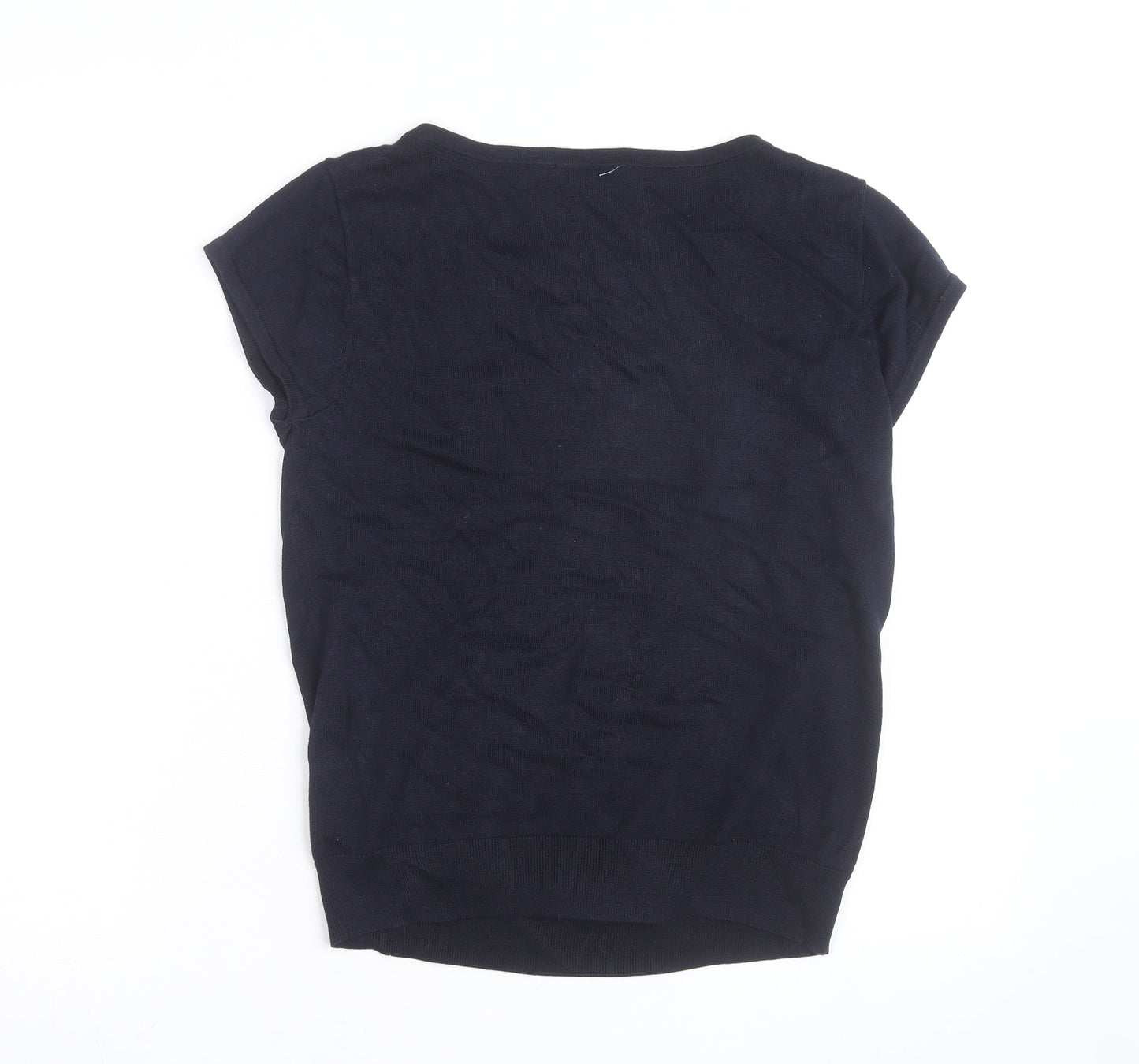 Talbots Women’s Black Sequin Pineapple Short Sleeve Jumper Size S