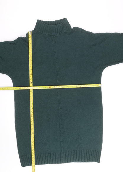 Monki Women Green Mock Neck 3/4 Sleeve Knit Pullover Jumper Size S