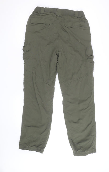Columbia Men Green Cargo Trousers S Regular Fit Insulated