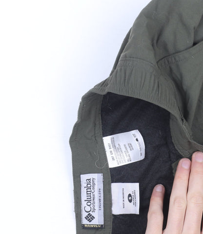 Columbia Men Green Cargo Trousers S Regular Fit Insulated