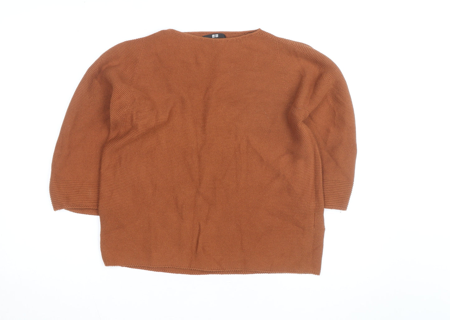 UNIQLO Men Brown Cotton Knit Crew Neck Pullover Jumper M