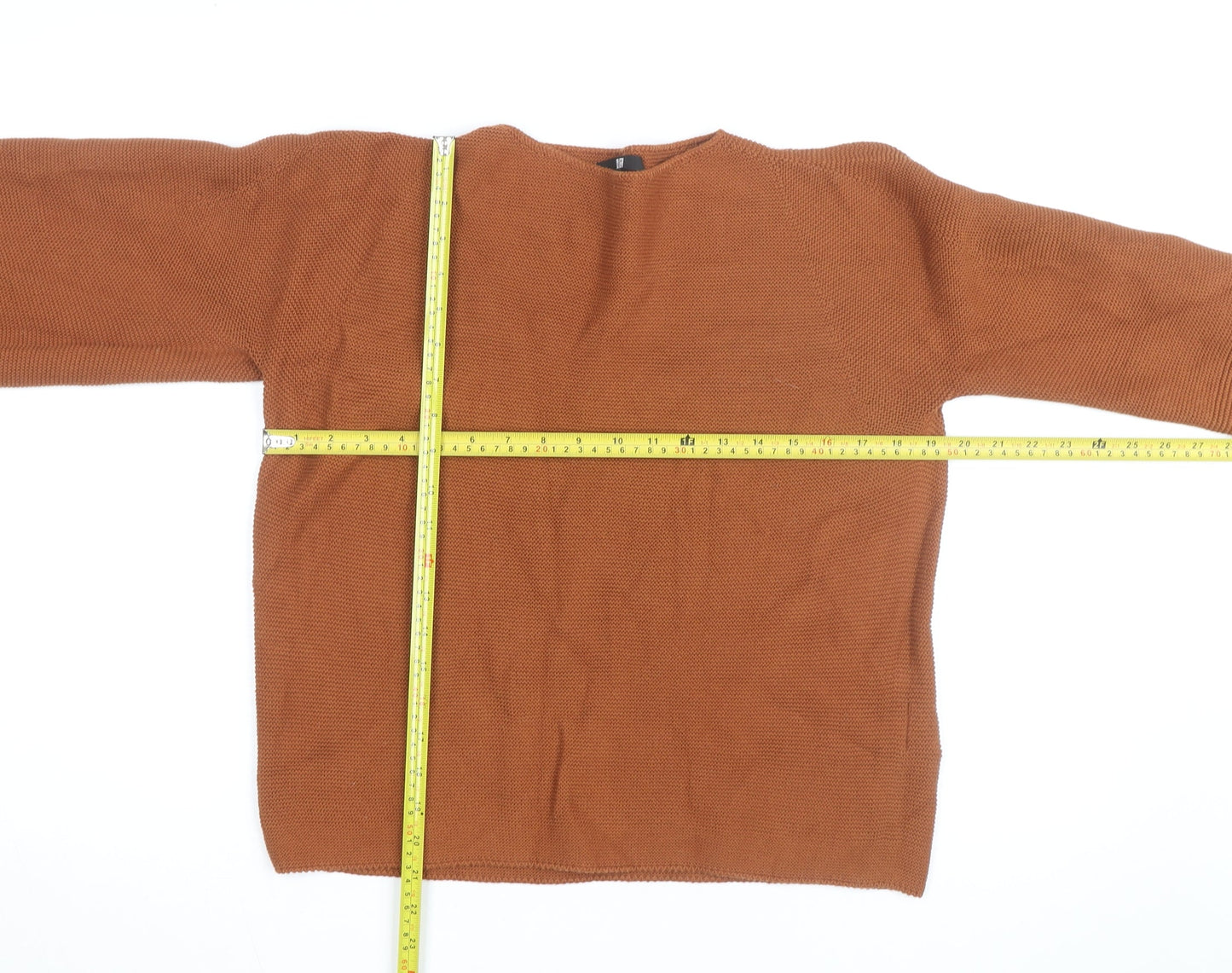 UNIQLO Men Brown Cotton Knit Crew Neck Pullover Jumper M