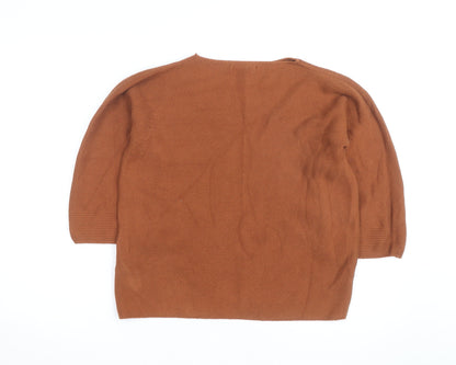 UNIQLO Men Brown Cotton Knit Crew Neck Pullover Jumper M