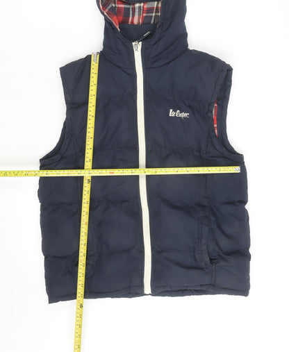 Lee Cooper Women's Navy Hooded Puffer Waistcoat Size L