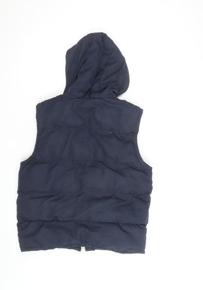 Lee Cooper Women's Navy Hooded Puffer Waistcoat Size L