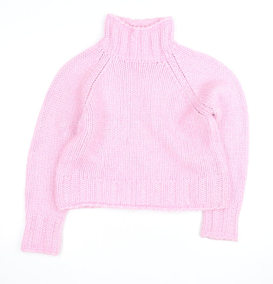 Next Women’s Pink Roll Neck Chunky Knit Jumper Size 14