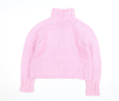 Next Women’s Pink Roll Neck Chunky Knit Jumper Size 14