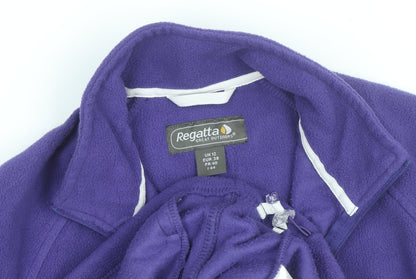 Regatta Womens Purple Fleece Full Zip Outdoor Jacket Size 12