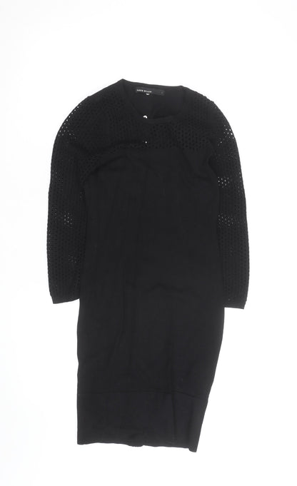 Karen Millen Women Black Knit Bodycon Dress Size S