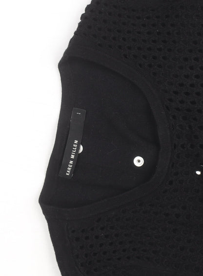 Karen Millen Women Black Knit Bodycon Dress Size S