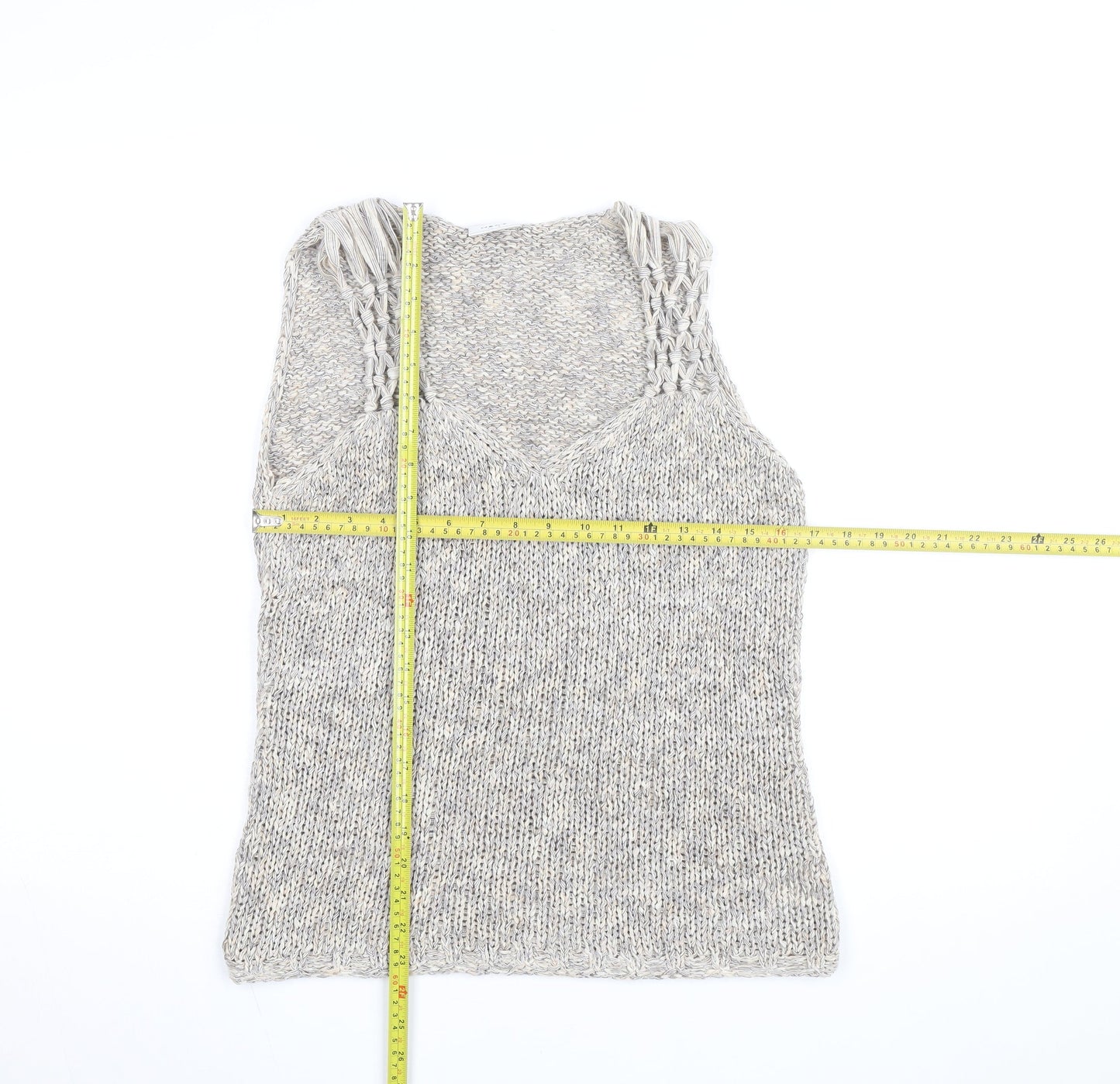 Next Women’s Beige Knit Sleeveless Vest Jumper UK 16