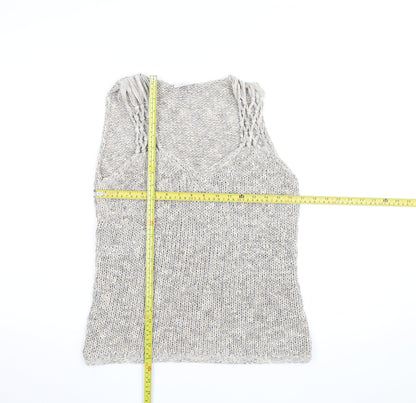 Next Women’s Beige Knit Sleeveless Vest Jumper UK 16