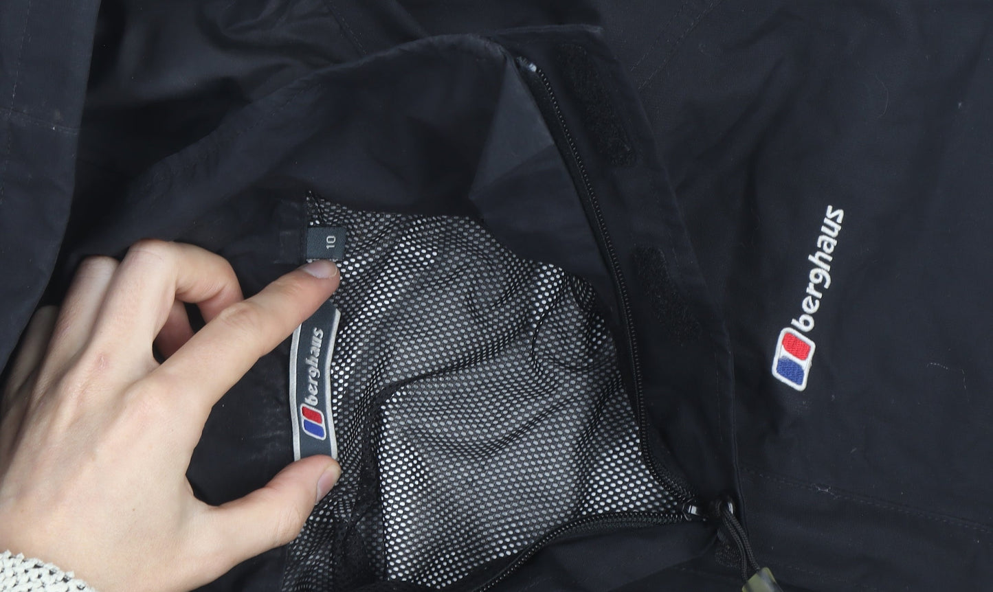 Berghaus Womens Black Size 10 Waterproof Hooded Rain Jacket