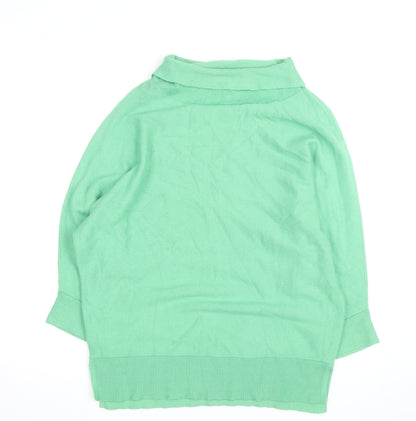 Phase Eight Women’s Green Roll Neck Cotton Cashmere Jumper Size M