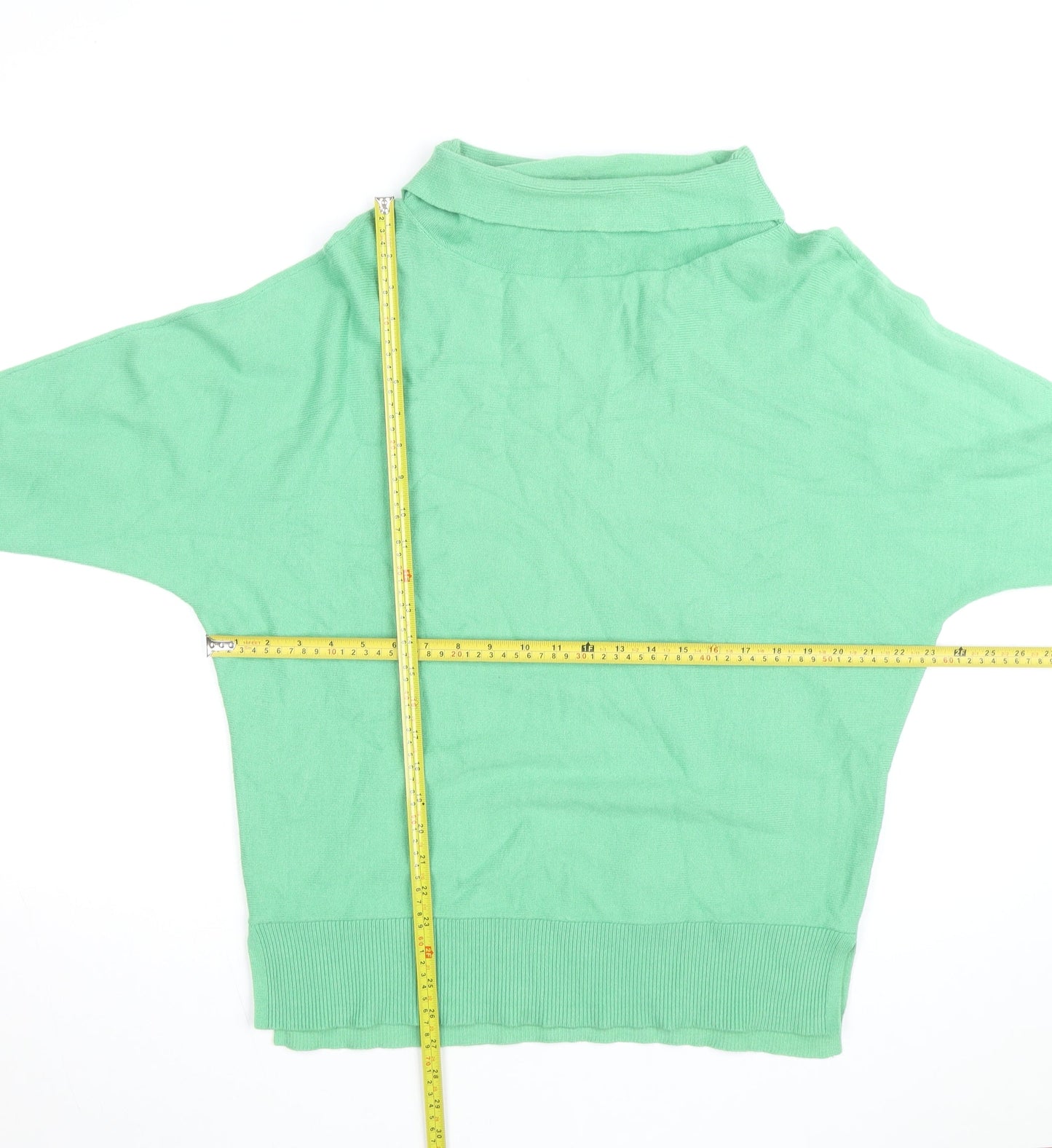 Phase Eight Women’s Green Roll Neck Cotton Cashmere Jumper Size M