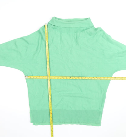 Phase Eight Women’s Green Roll Neck Cotton Cashmere Jumper Size M