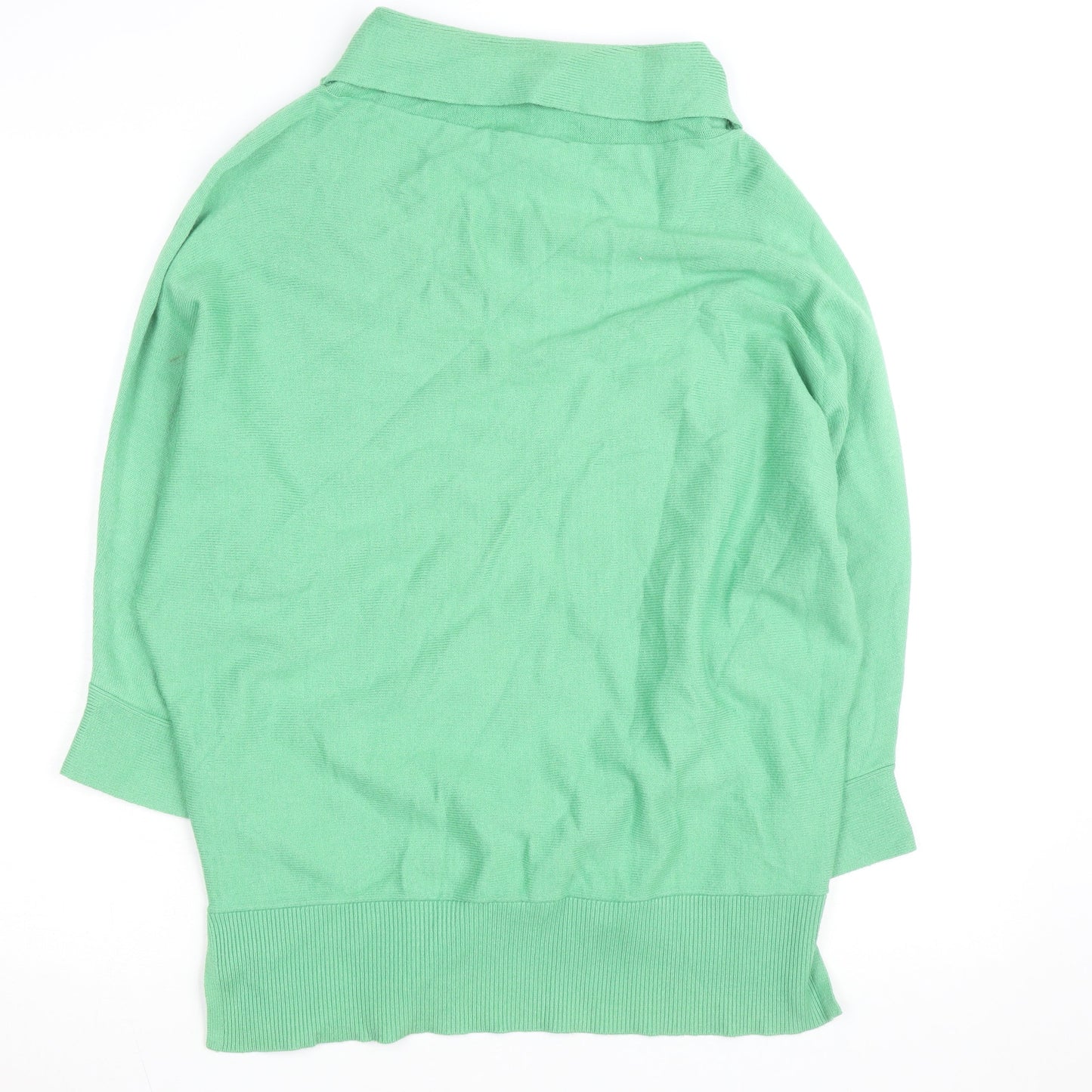 Phase Eight Women’s Green Roll Neck Cotton Cashmere Jumper Size M