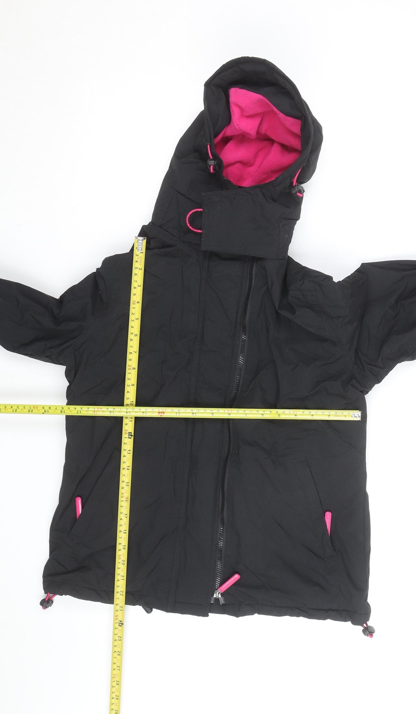 Superdry Womens Black Windcheater Hooded Windbreaker Jacket L
