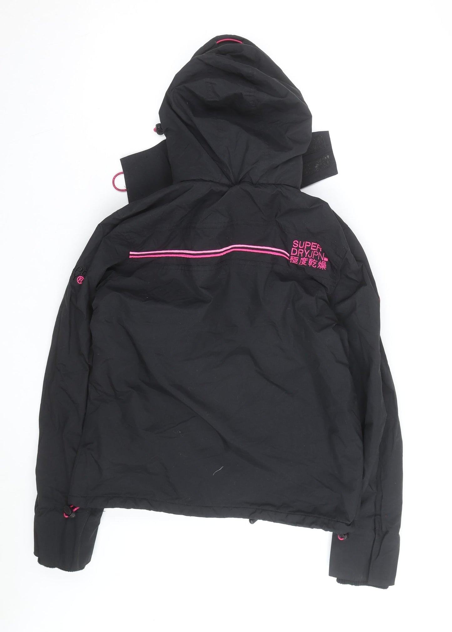 Superdry Womens Black Windcheater Hooded Windbreaker Jacket L