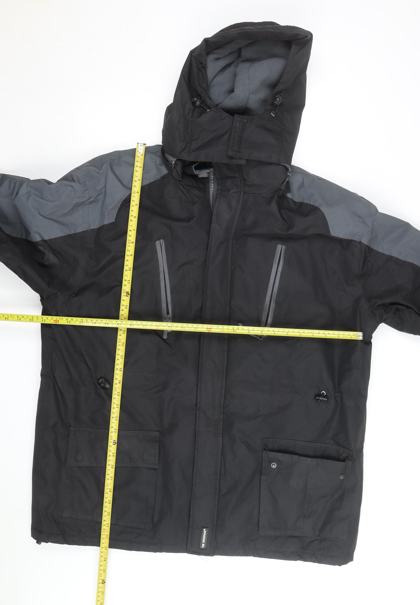 The Rockface Men's Black XL Waterproof Hooded Parka Jacket