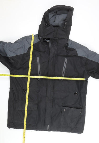 The Rockface Men's Black XL Waterproof Hooded Parka Jacket