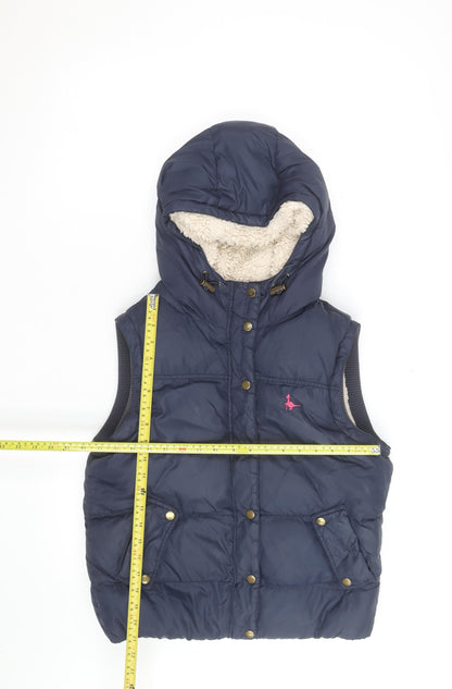 Jack Wills Womens Blue Puffer Hooded Waistcoat Size 12