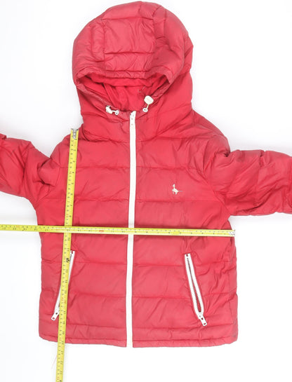 Jack Wills Womens Red Puffer Jacket Hooded UK 10 Winter Casual