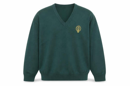 Franco Ponti Men's Green Wool V-Neck Pullover Jumper XL