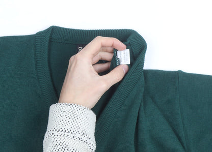 Franco Ponti Men's Green Wool V-Neck Pullover Jumper XL