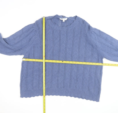 Marks and Spencer Women’s Blue Knit Crew Neck Jumper Size 12