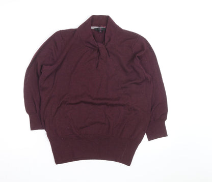 Jasper Conran Womens Purple Wool Blend Cowl Neck Jumper Size 18