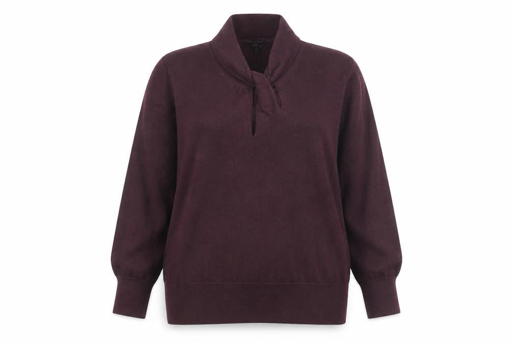 Jasper Conran Womens Purple Wool Blend Cowl Neck Jumper Size 18