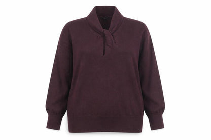Jasper Conran Womens Purple Wool Blend Cowl Neck Jumper Size 18