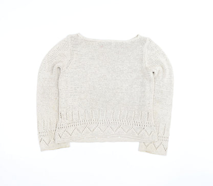 Principles Women’s Ivory Cotton Open-Knit Jumper Size 14
