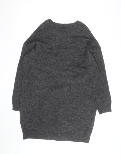 ASOS Women’s Grey Wool Blend Crew Neck Long Sleeve Jumper Size S