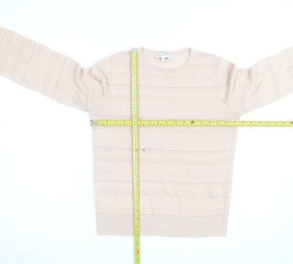 Warehouse Women Beige Cotton Knit Jumper Size 10