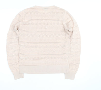 Warehouse Women Beige Cotton Knit Jumper Size 10