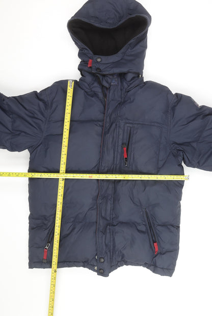 GAP Mens Blue Hooded Puffer Jacket Size L Warm Winter Coat