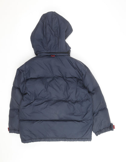 GAP Mens Blue Hooded Puffer Jacket Size L Warm Winter Coat