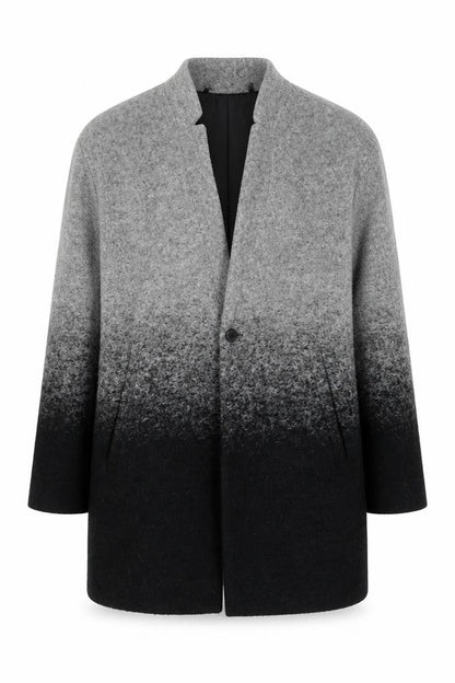 Superdry Men's Grey Ombre Wool Blend Mid-Length Overcoat Size L