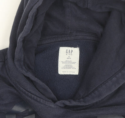 GAP Boys Navy Blue Pullover Hoodie 6-7 Years Cotton Blend Logo Design