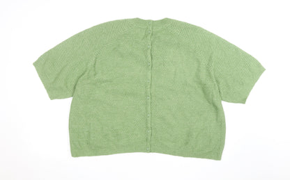 FatFace Women's Green Cotton Knit Button Cardigan Size 18