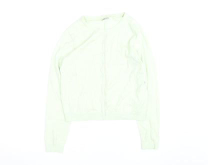 Jigsaw Women's Green Cotton Crew Neck Cardigan Size S