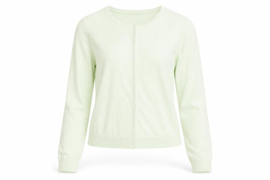 Jigsaw Women's Green Cotton Crew Neck Cardigan Size S