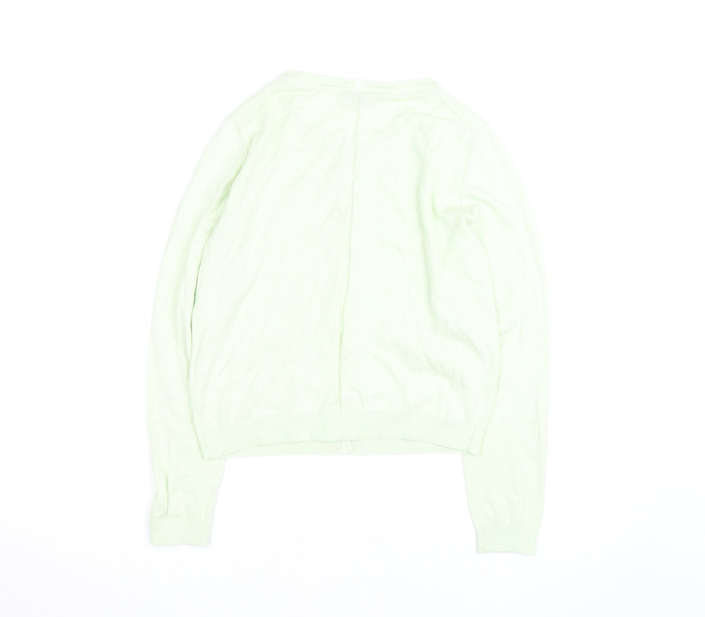 Jigsaw Women's Green Cotton Crew Neck Cardigan Size S