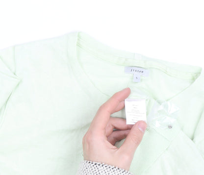 Jigsaw Women's Green Cotton Crew Neck Cardigan Size S
