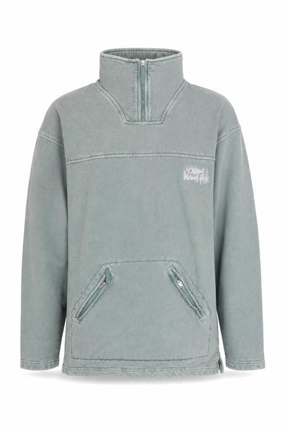 Weird Fish Men’s Green 1/4 Zip Cotton Pullover Sweatshirt M