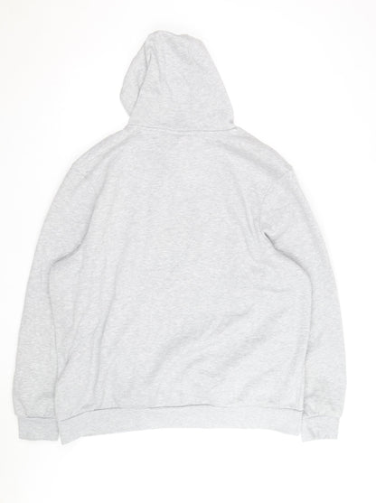 Slazenger Men's Grey 2XL Pullover Hoodie with Logo and Pocket